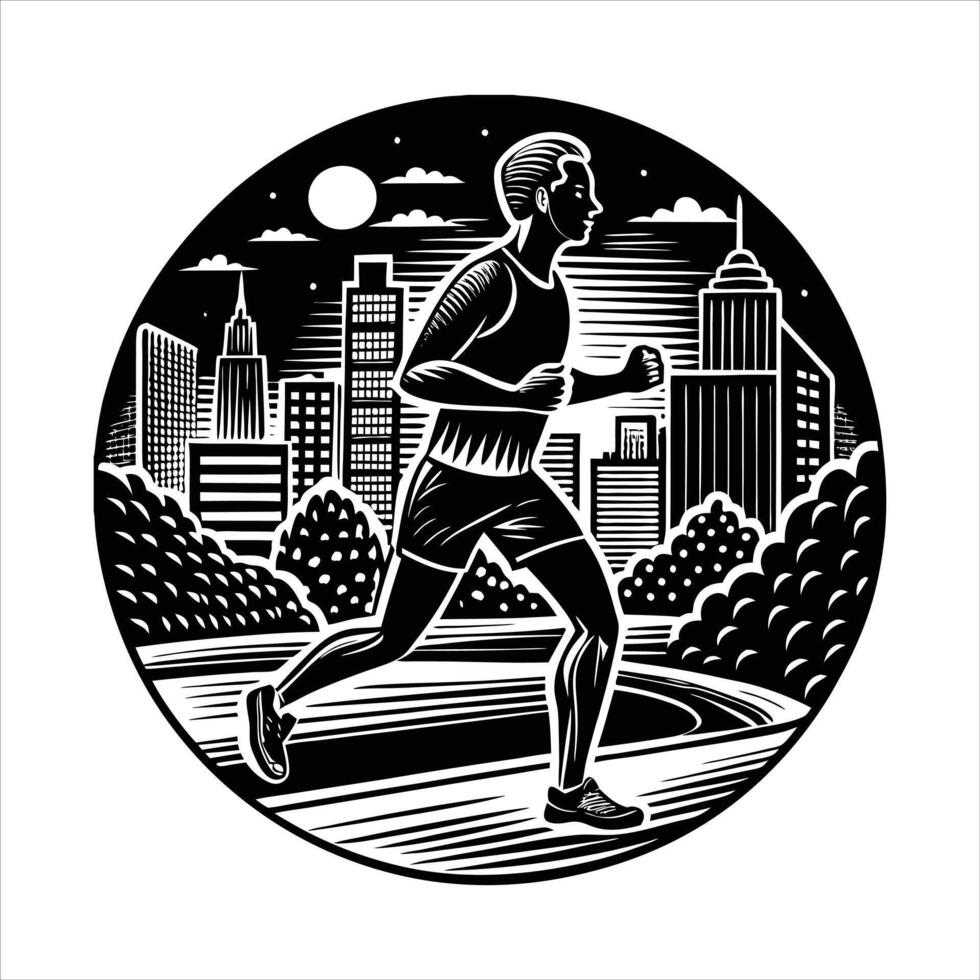 Early morning run through vector