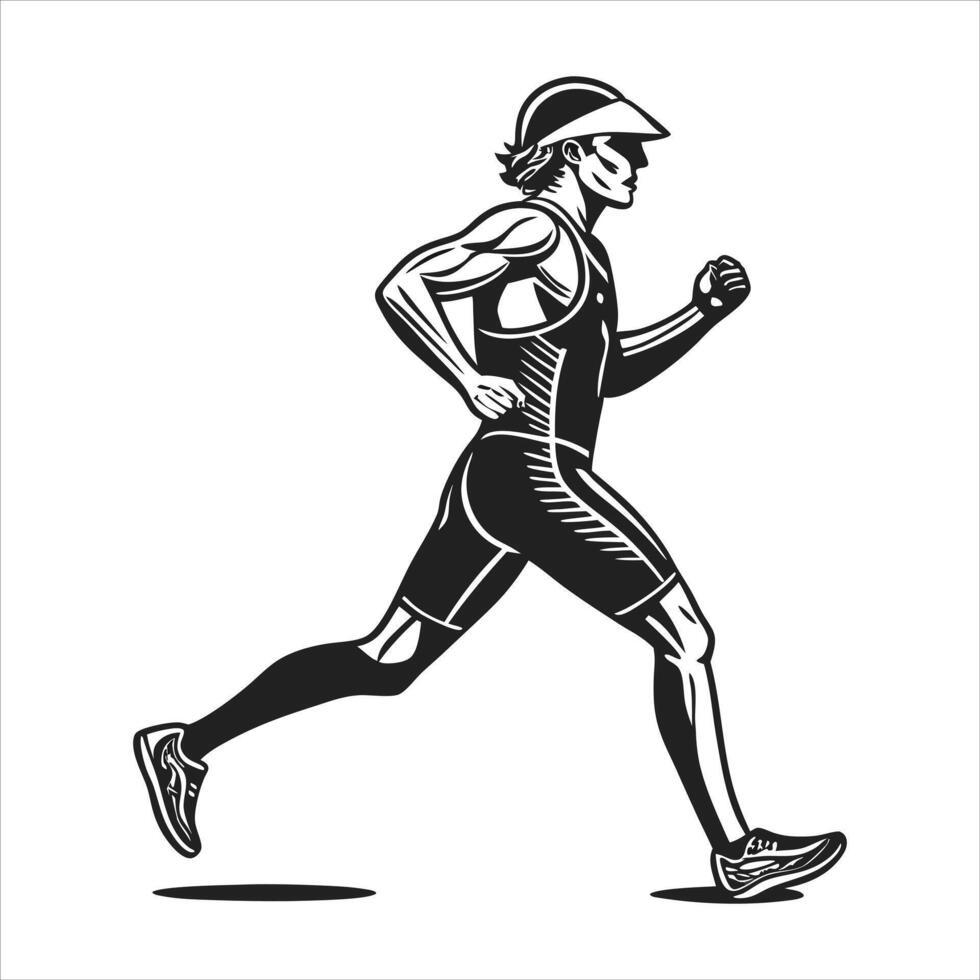 Determined Athlete Running vector