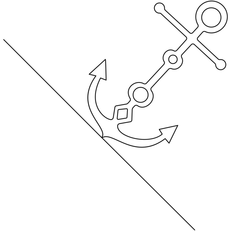 Ship anchor single-line art captures the essence of maritime strength with minimalistic elegance. vector