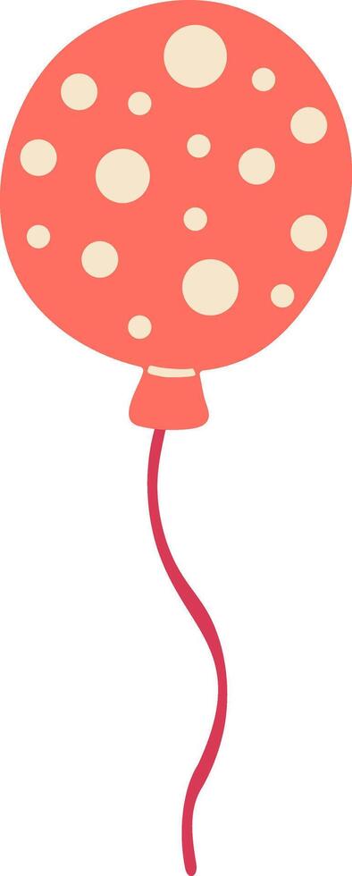 Cute red balloon with polka dot vector