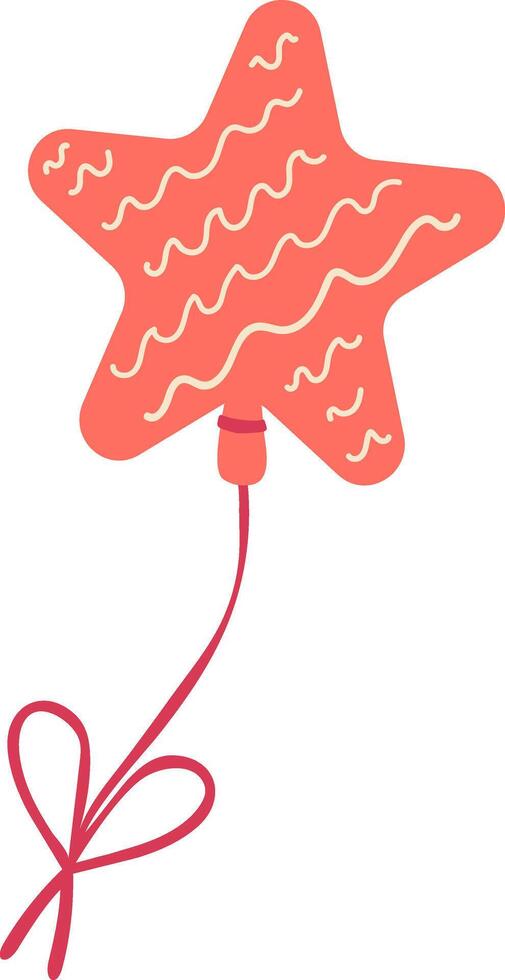 Balloon shaped a star with waves, flat style vector