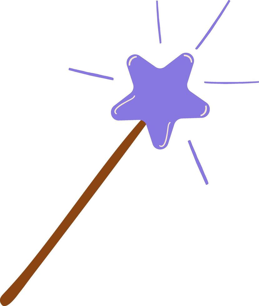 A magical wand with a glowing star and sparkling effects, perfect for fantasy, fairytale, and storytelling themes. ideal for illustrations, performance, and celebration designs. vector