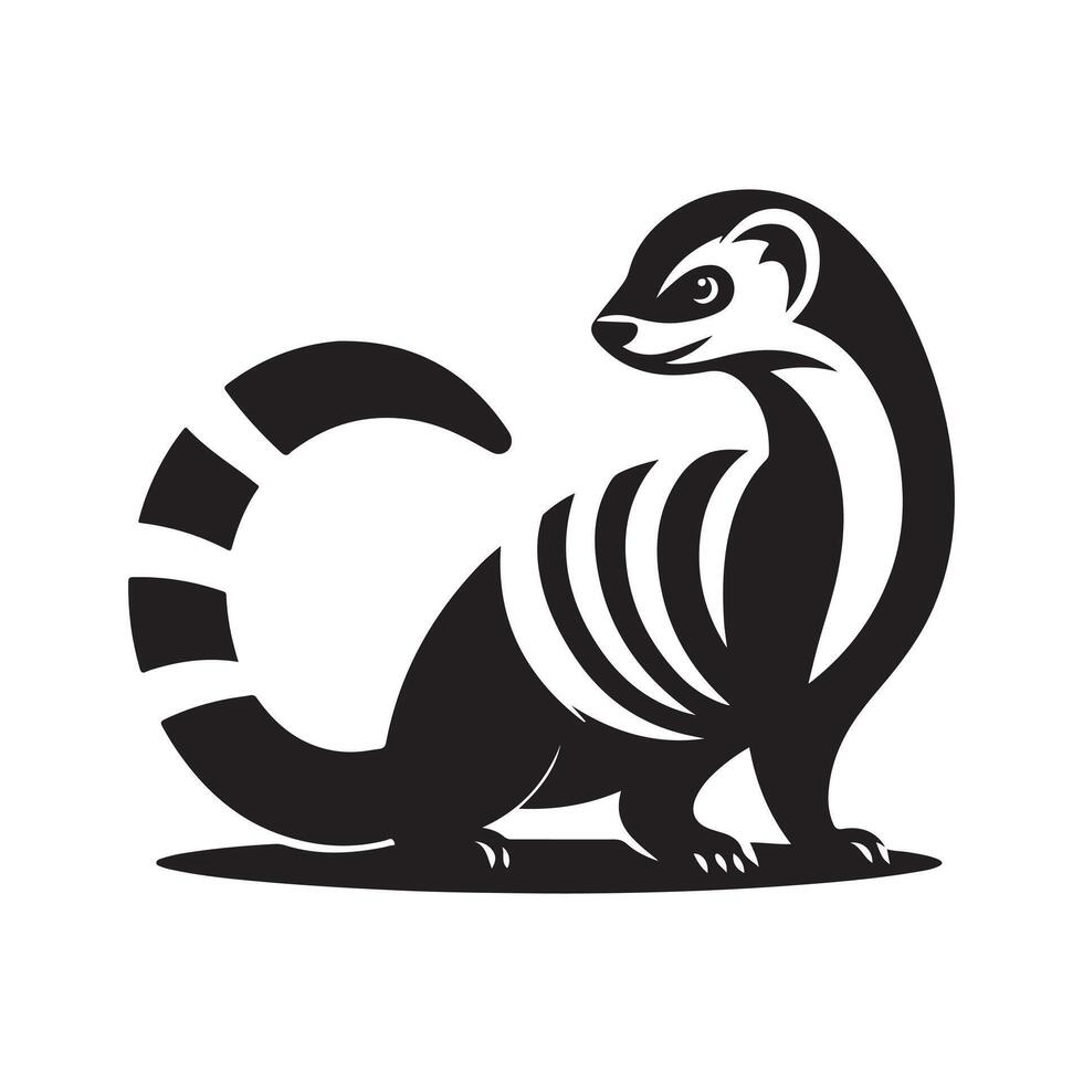 Banded Mongoose Silhouette for T-shirt Graphics vector