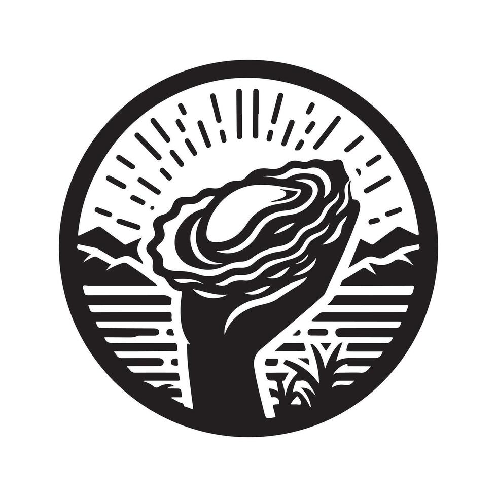 Unique Oyster Shell Silhouette Download vector