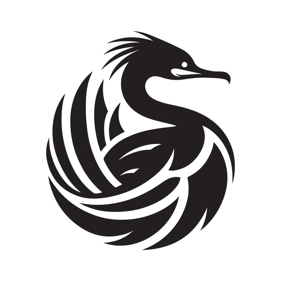 Double Crested Cormorant Silhouette for Graphic Illustrations vector