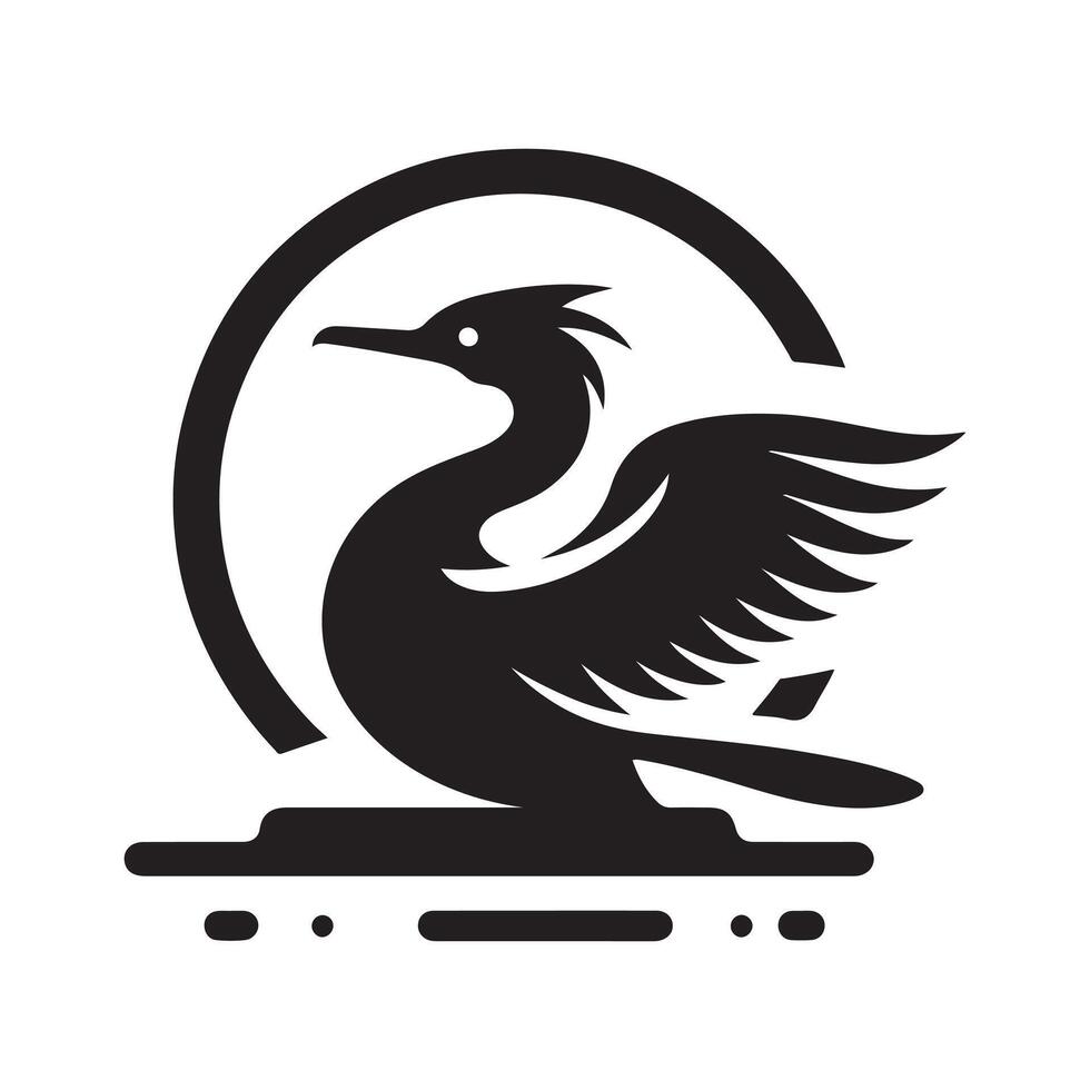Double Crested Cormorant Silhouette for Digital Art vector