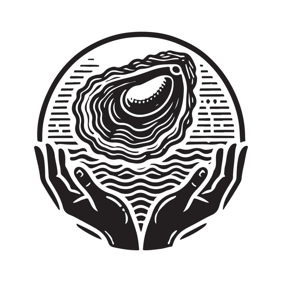 Perfect Oyster Silhouette for Web Elements vector