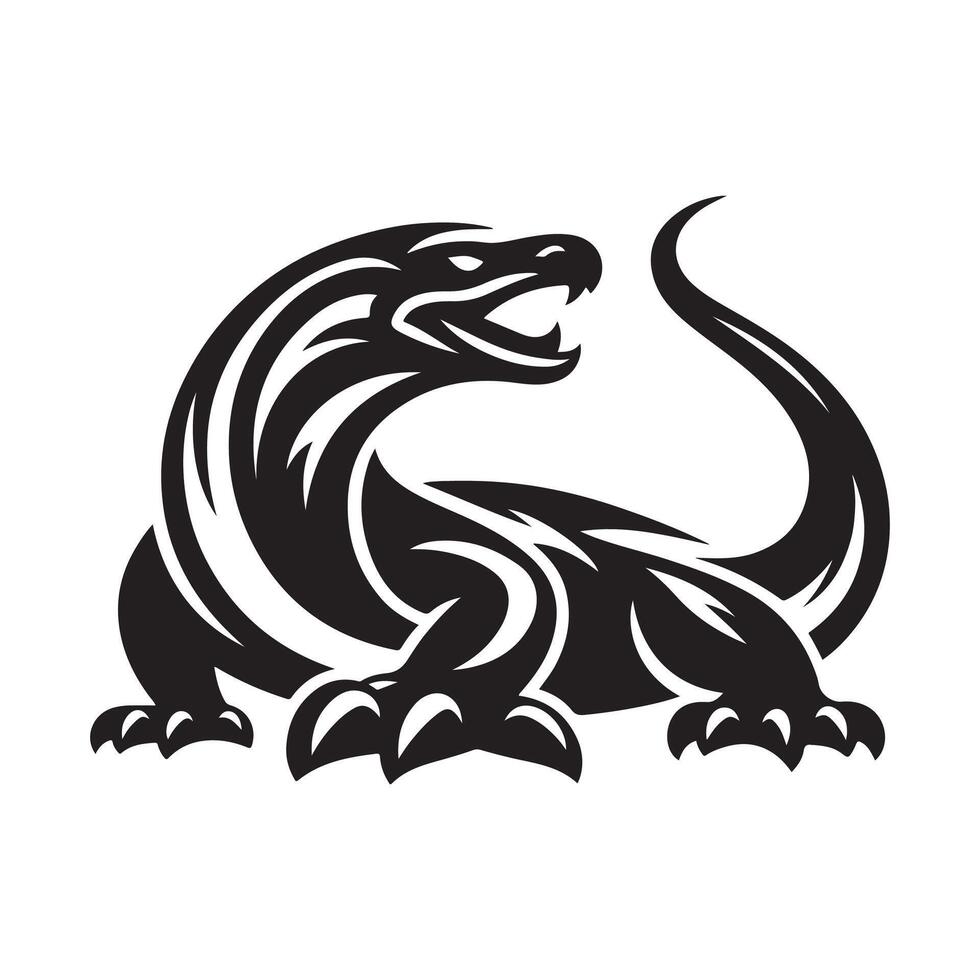 Komodo Dragon Silhouette for Business Cards vector
