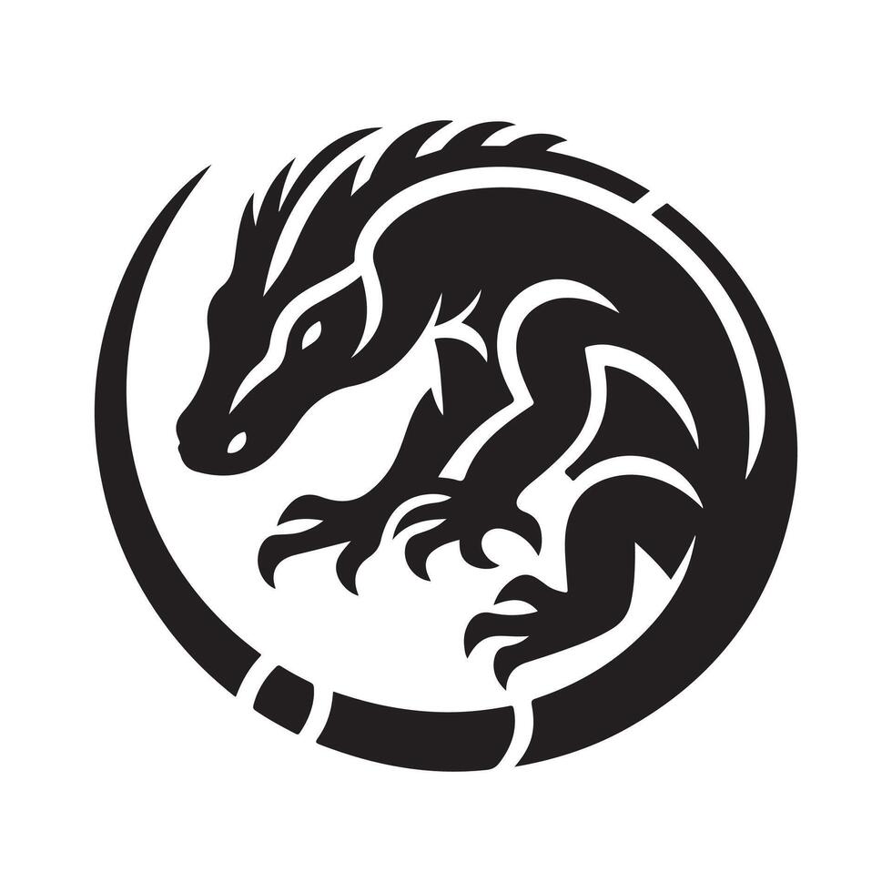 Komodo Dragon Silhouette for Visual Design vector