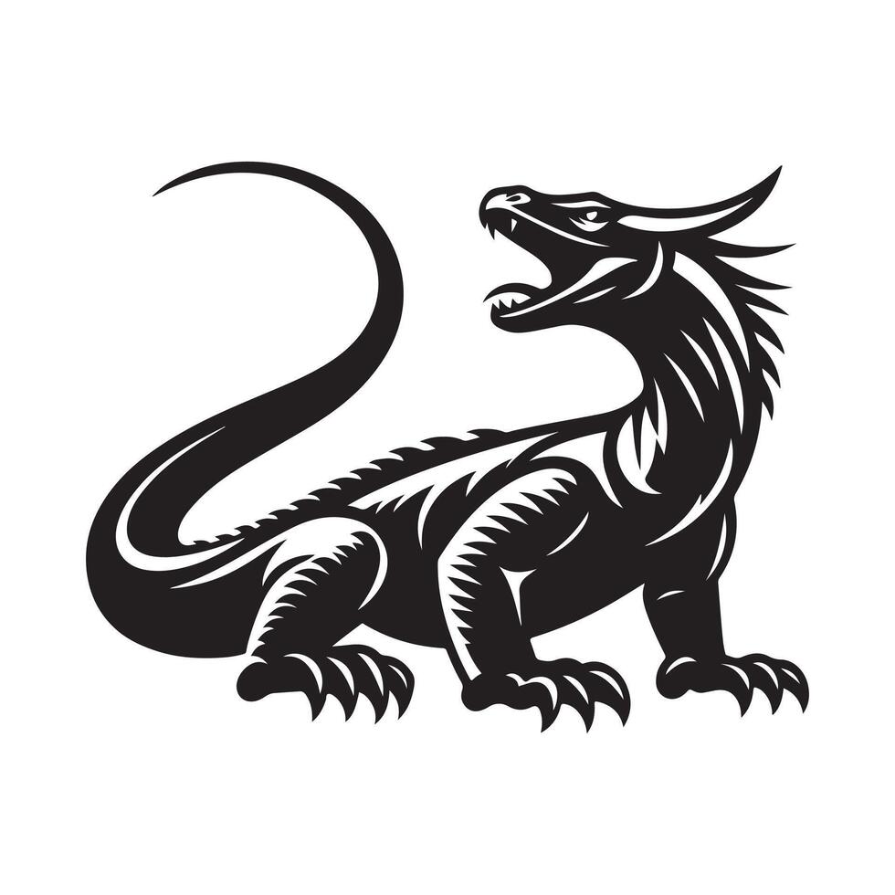 Clean Komodo Dragon Silhouette for Digital Use vector