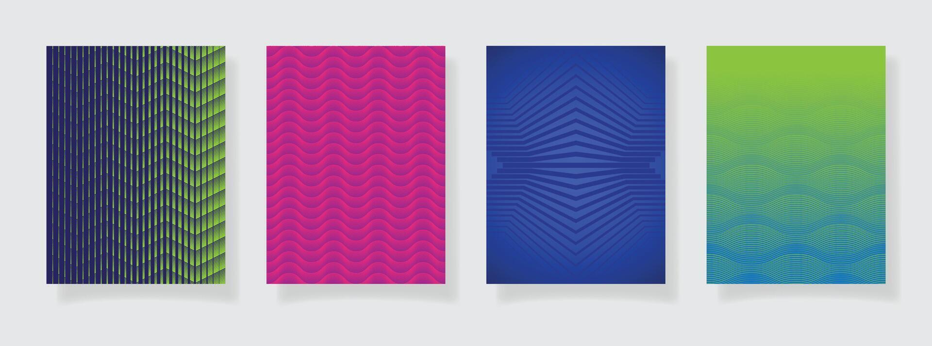 abstract color gradient pattern texture book cover template set background business brochure design header vector