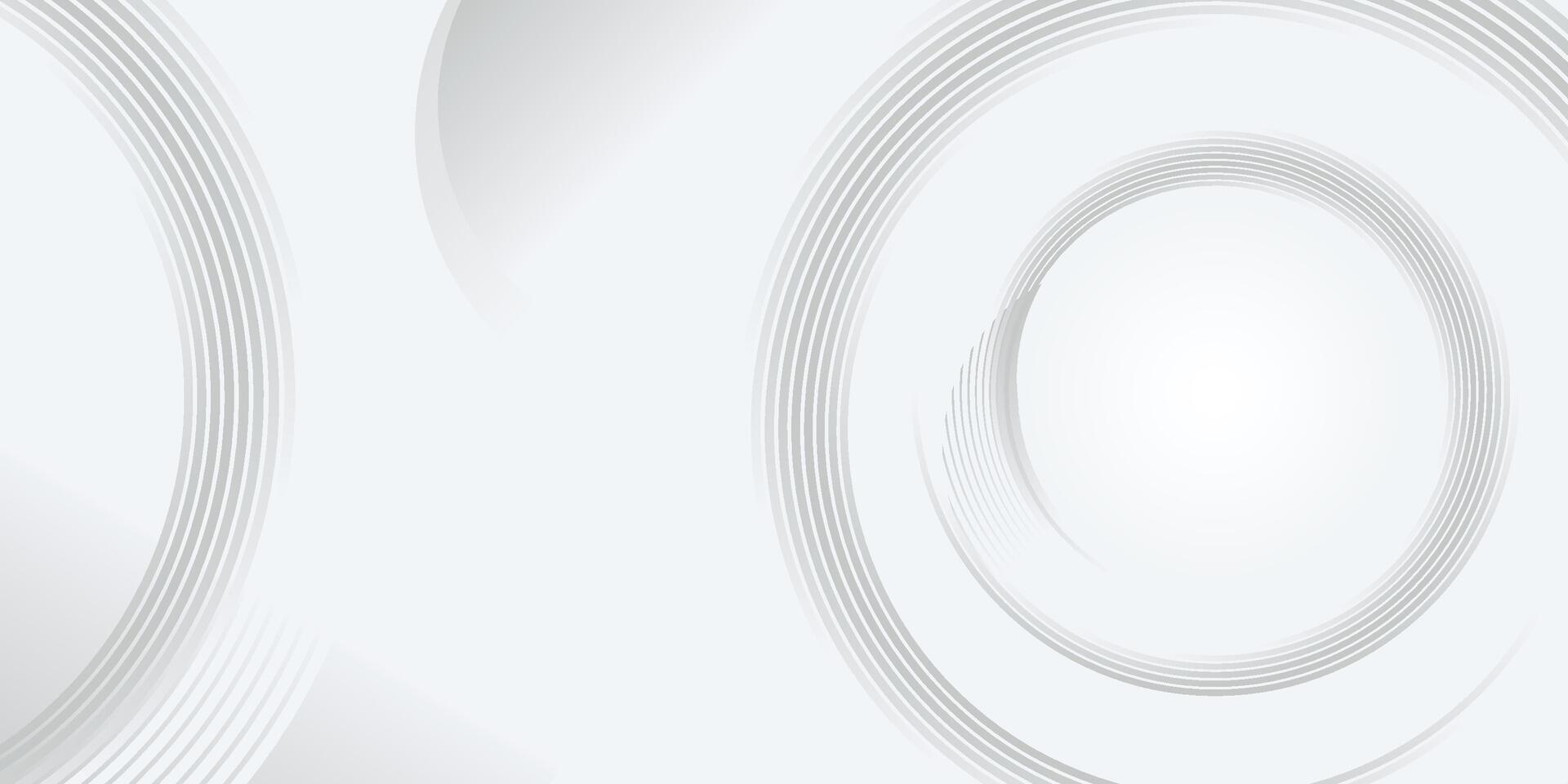 Grey abstract background with white circle lines. Geometric stripe line art design vector