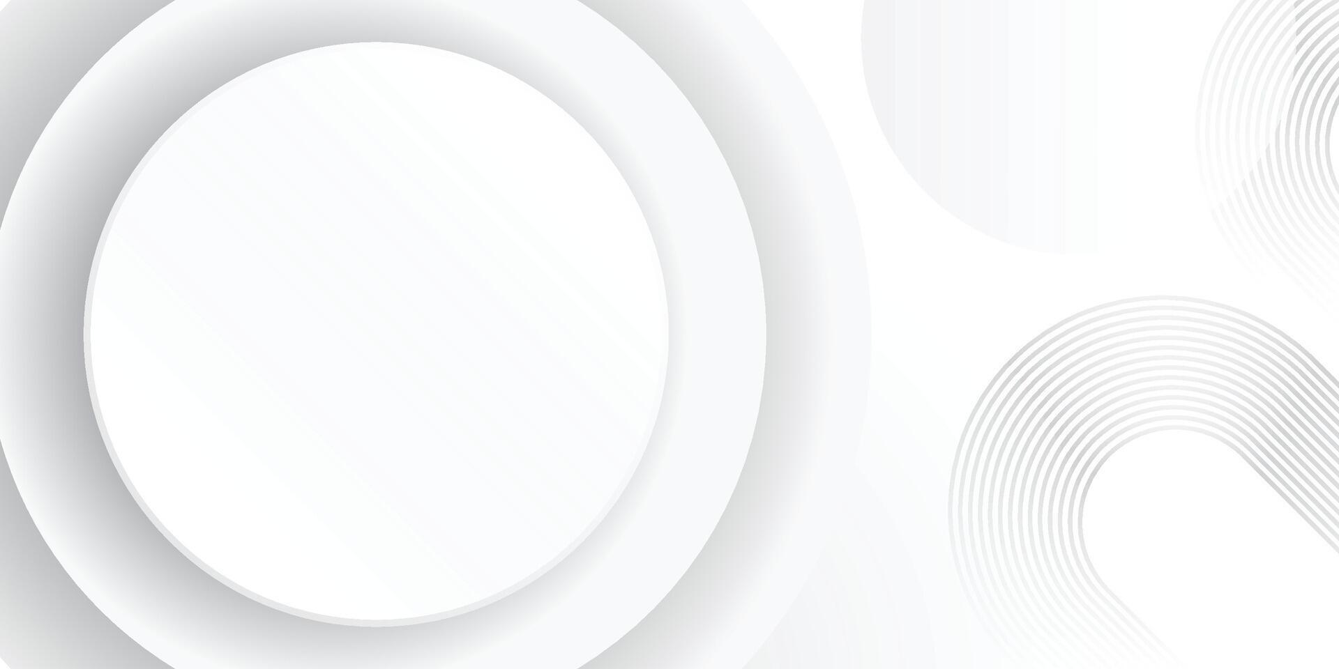 White abstract background. Modern circle lines pattern. Futuristic concept. Minimal geometric design. vector
