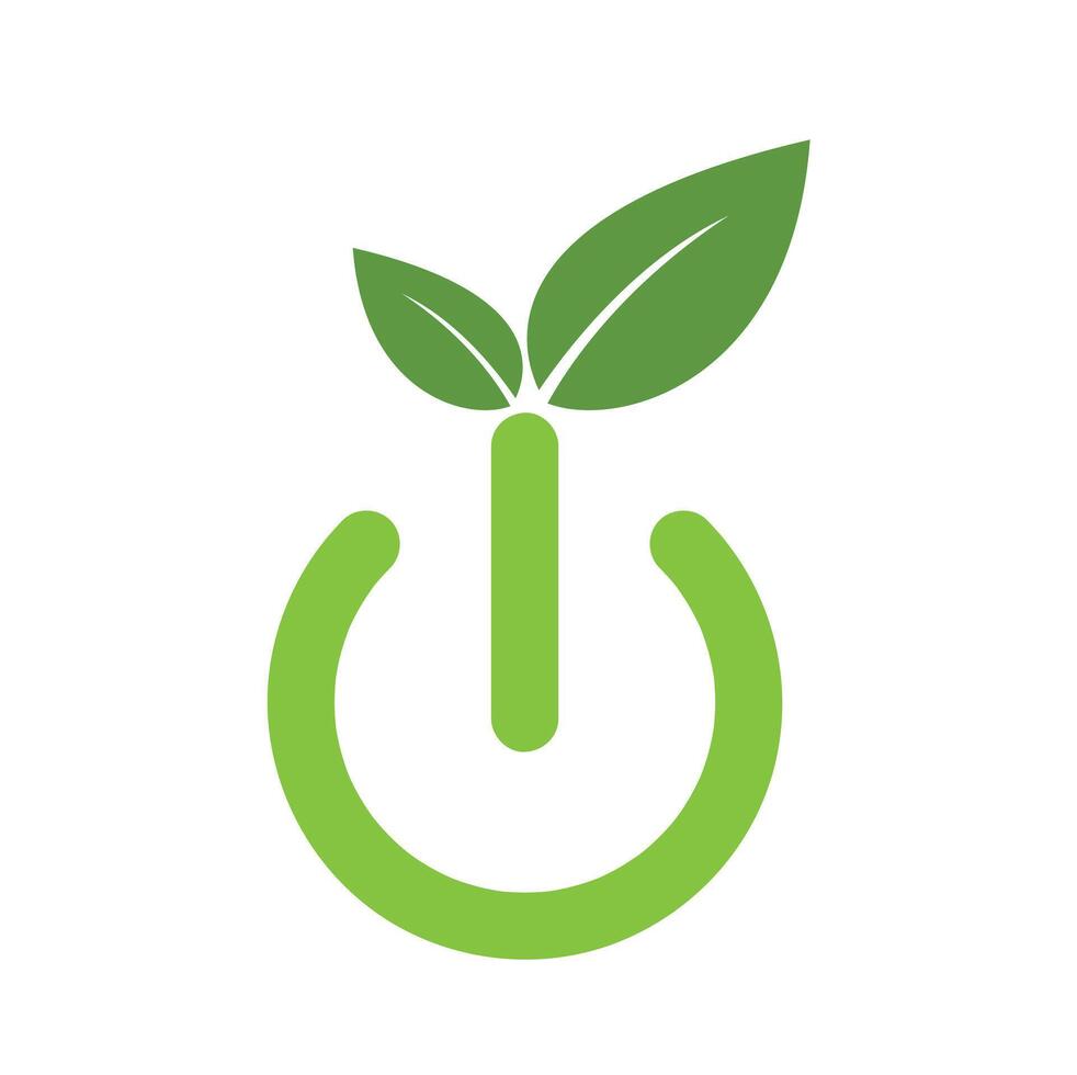 Green power logo design icon. vector