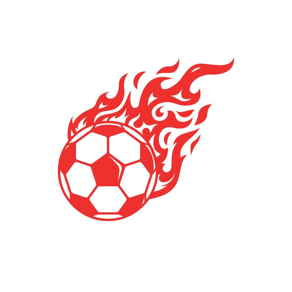 Soccer Fire Logo Design Element. vector
