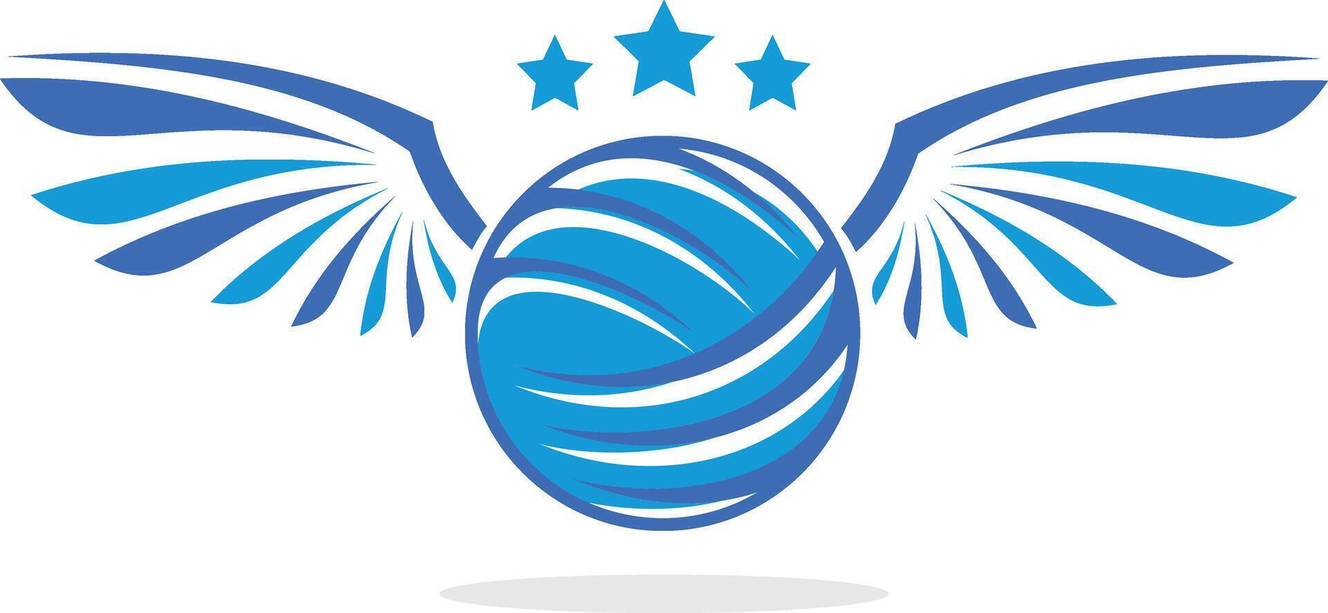 Volleyball and Wings illustration. vector