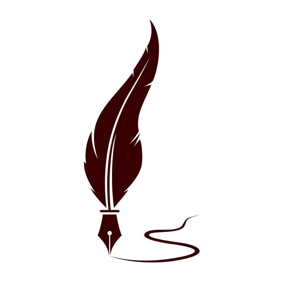 Feather pen logo vector