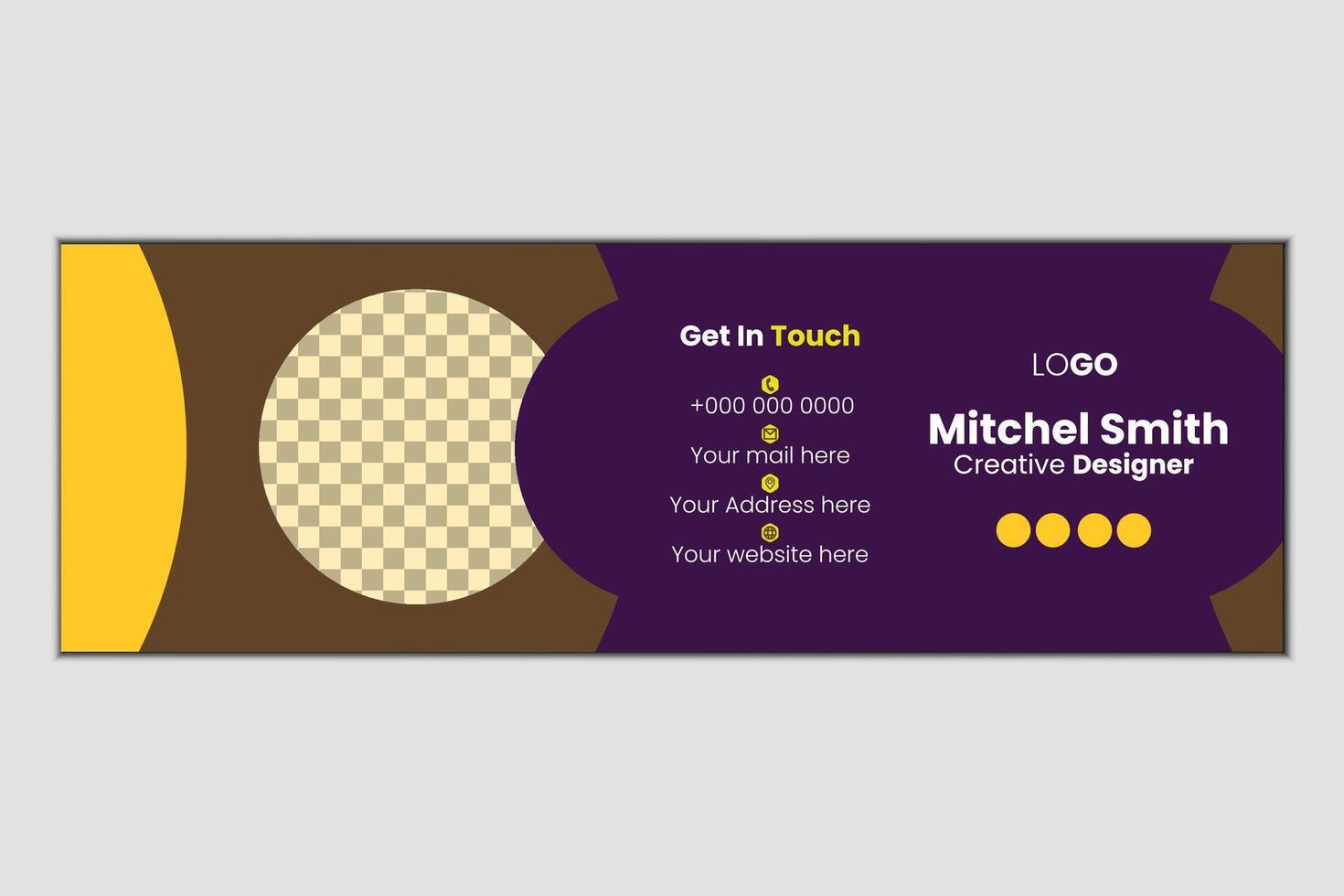 Email signature for agency vector