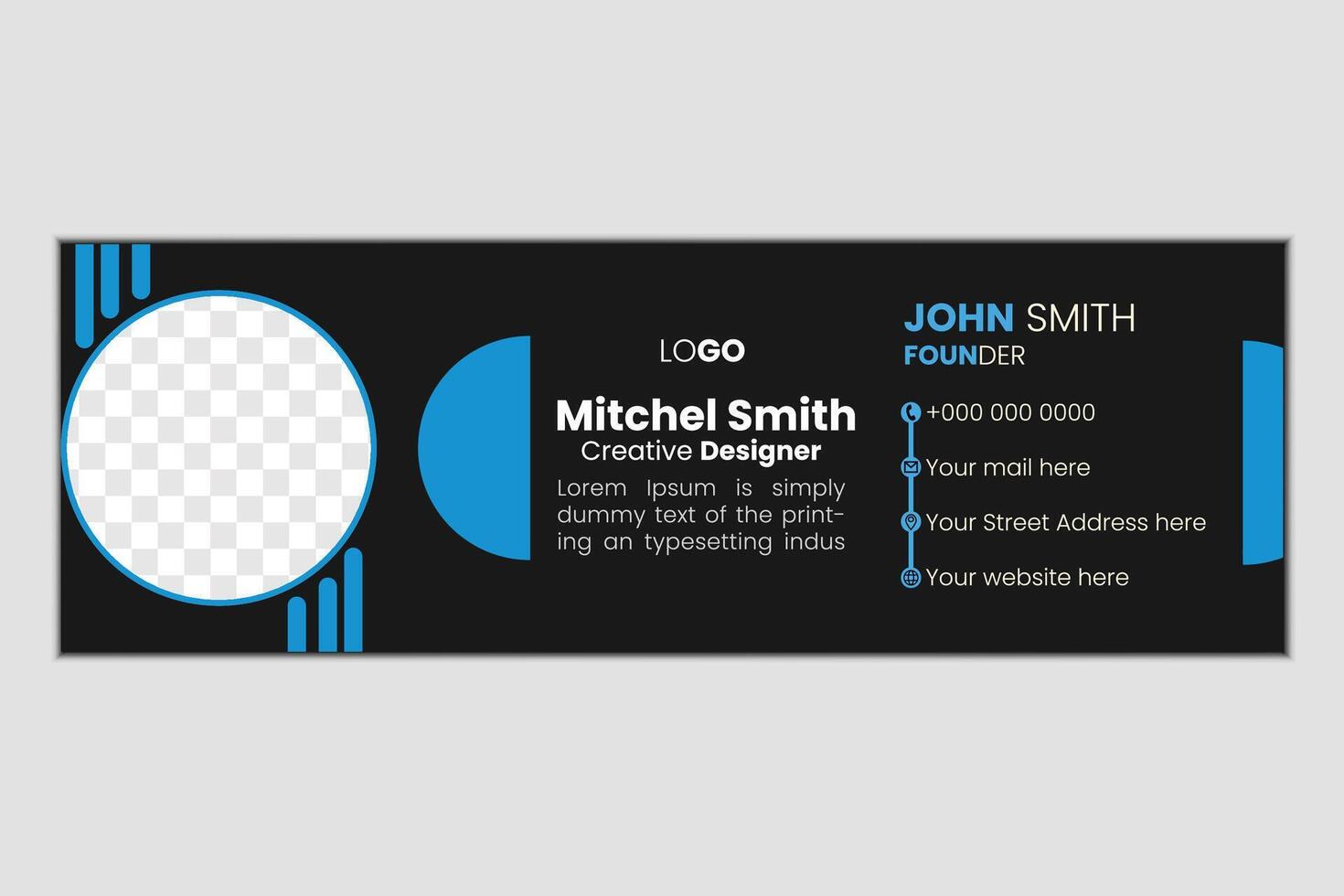 modern email signature design vector