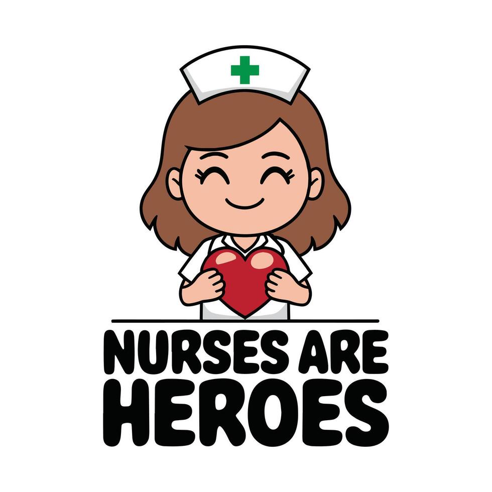Nurses Are Heroes T Shirt Design Illustration vector