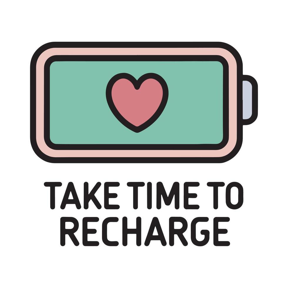 Take Time to Recharge T Shirt Design Self Care vector
