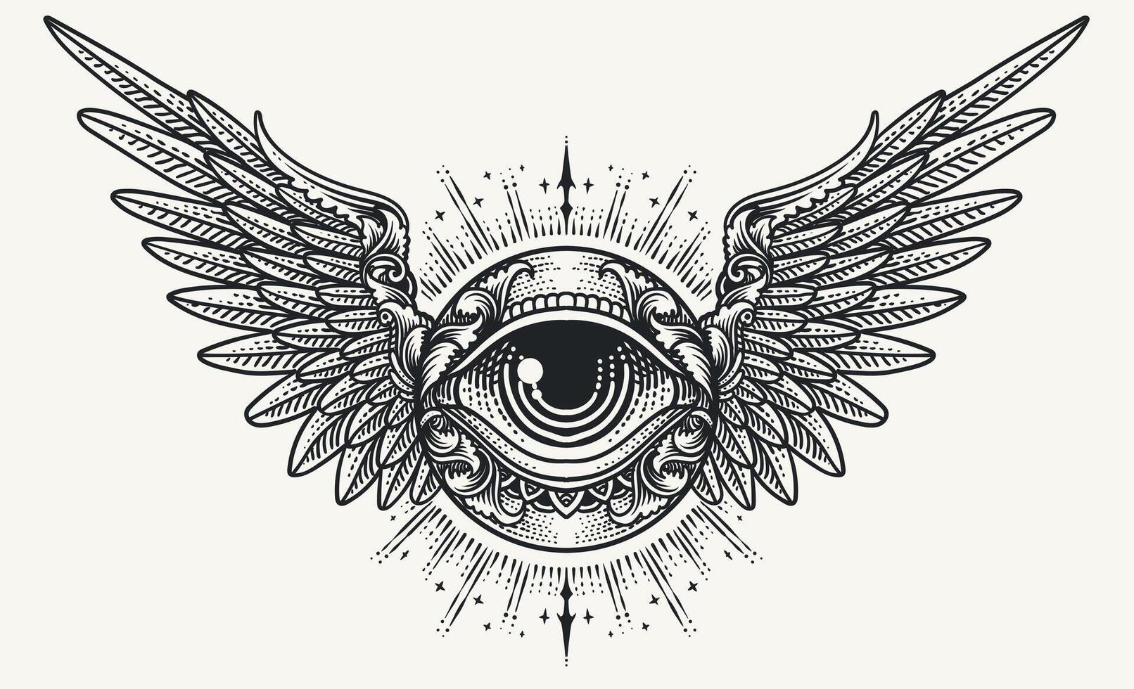 Seraphim angel with Radiant Aura Illustration vector