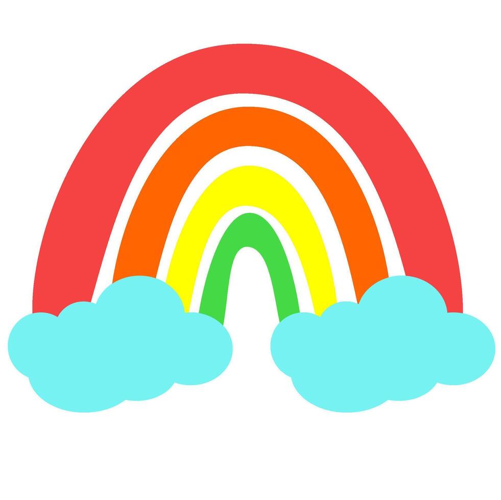 cartoon rainbow design vector