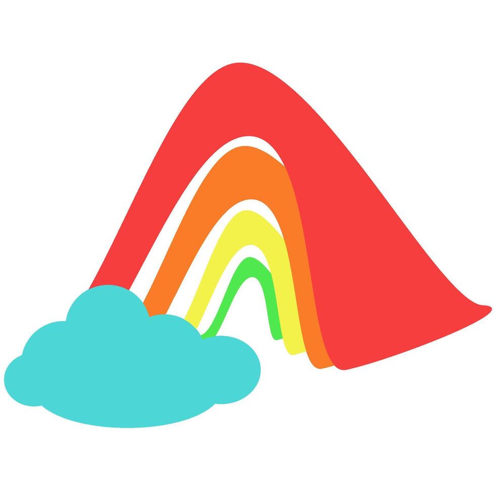 cute rainbow full color vector