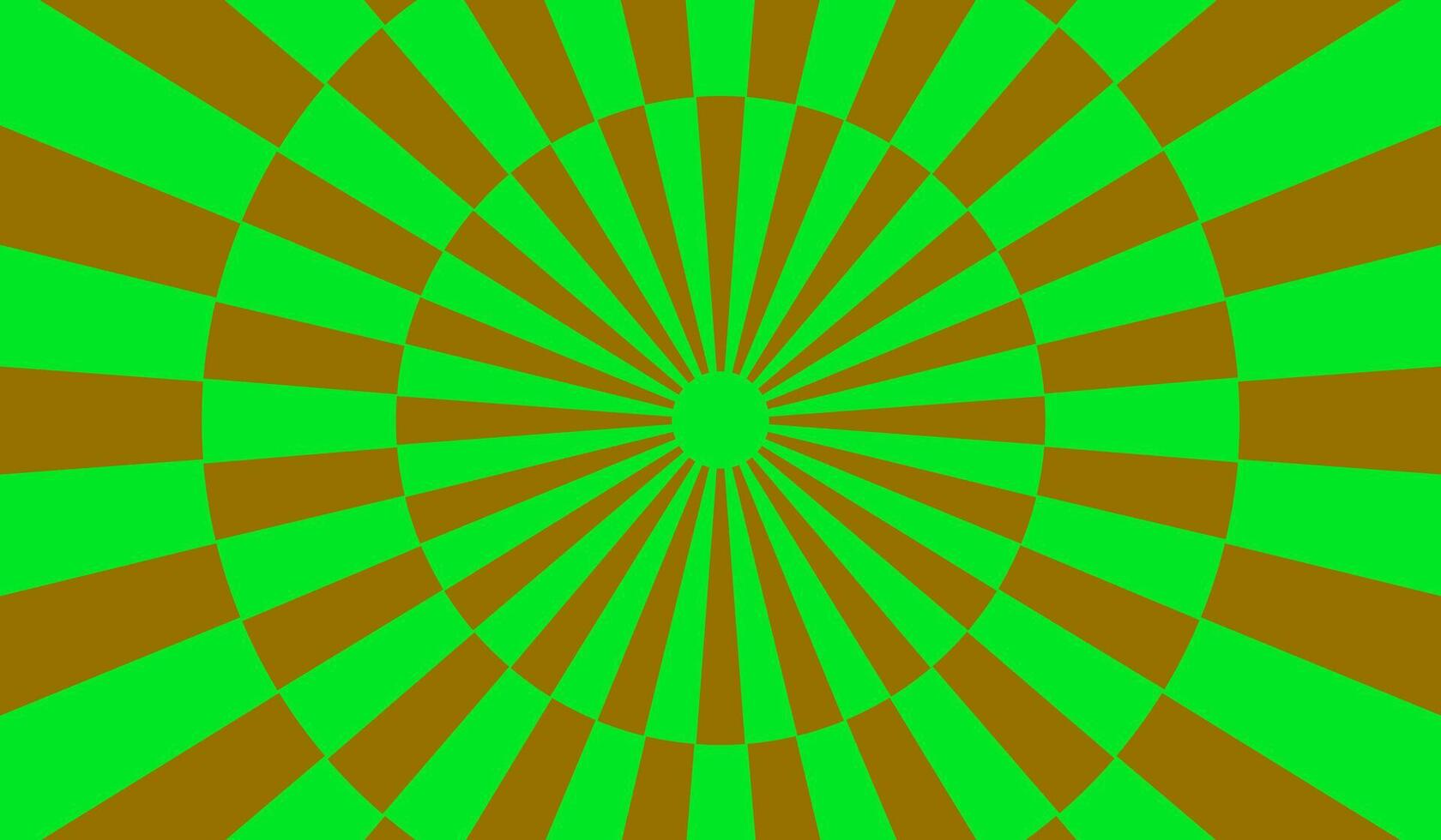 Green and brown radial burst pattern with vintage graphic design effect vector
