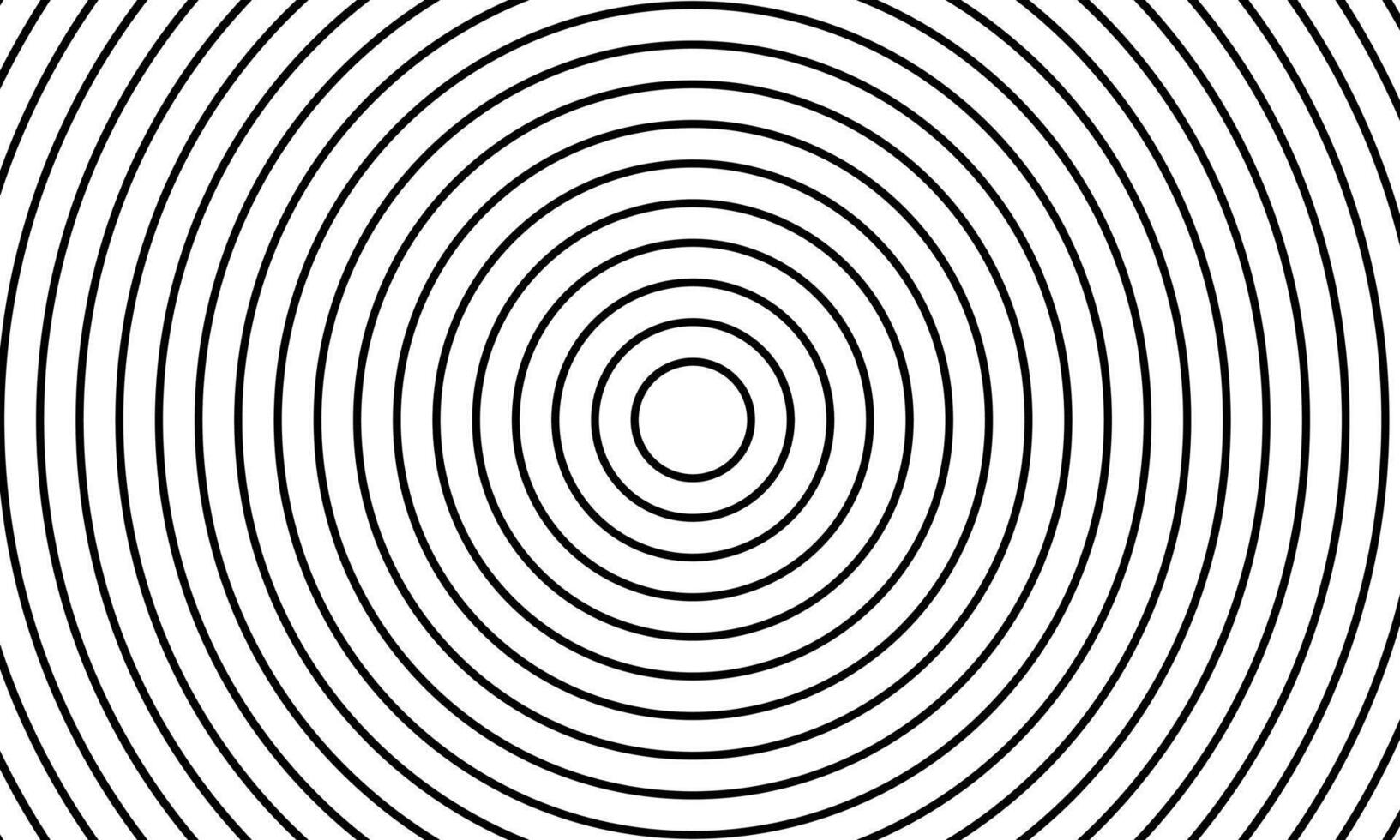 Abstract black and white concentric circles pattern with optical illusion effect for backgrounds and graphic designs vector