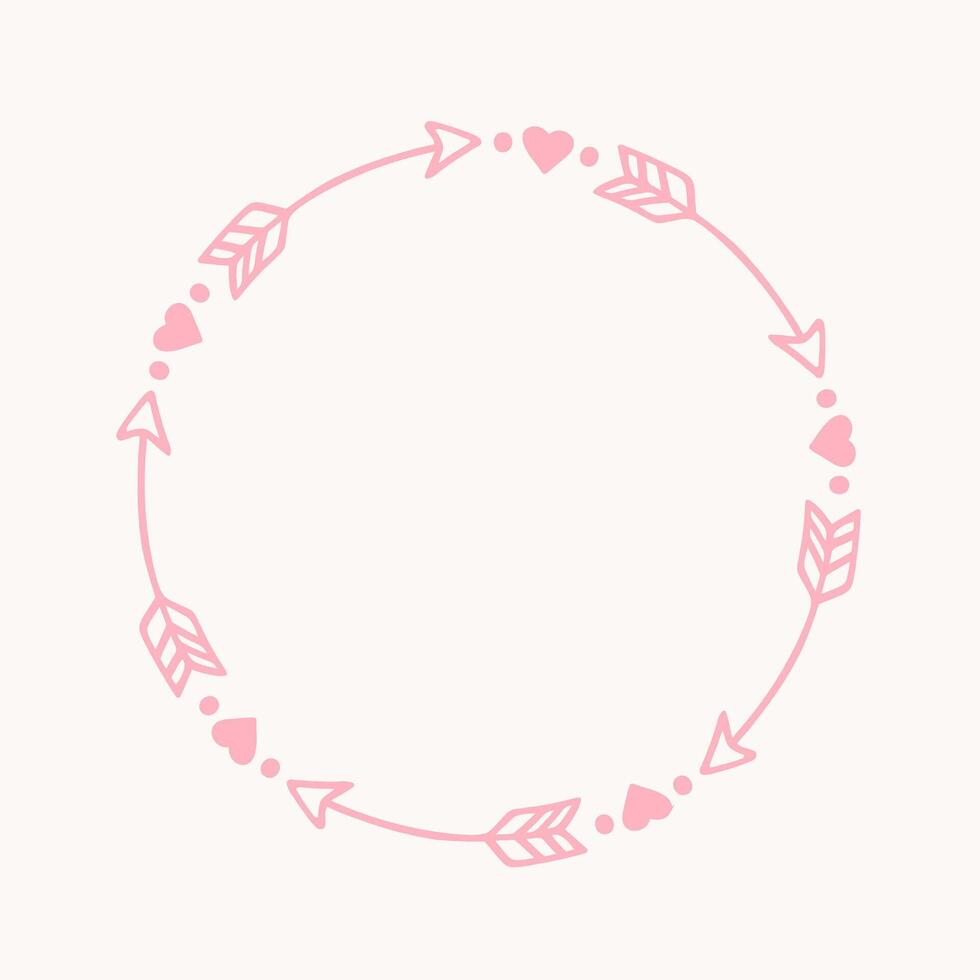 Pink Frame with Arrows. Clipart for designs, cards, invitations, fabrics, prints, stickers. vector