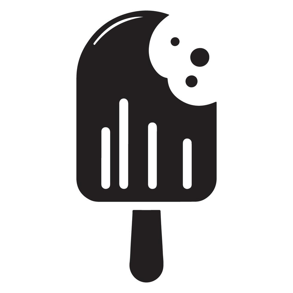 Silhouette Ice Cream Bar Illustration with Bite Taken Design Art vector