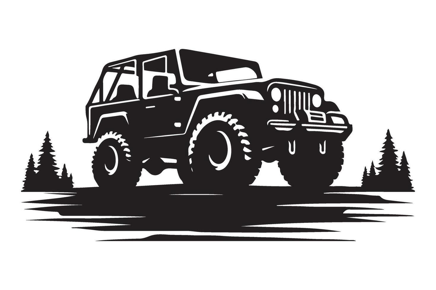 Forest Off Road Vehicle Silhouette Design Download vector