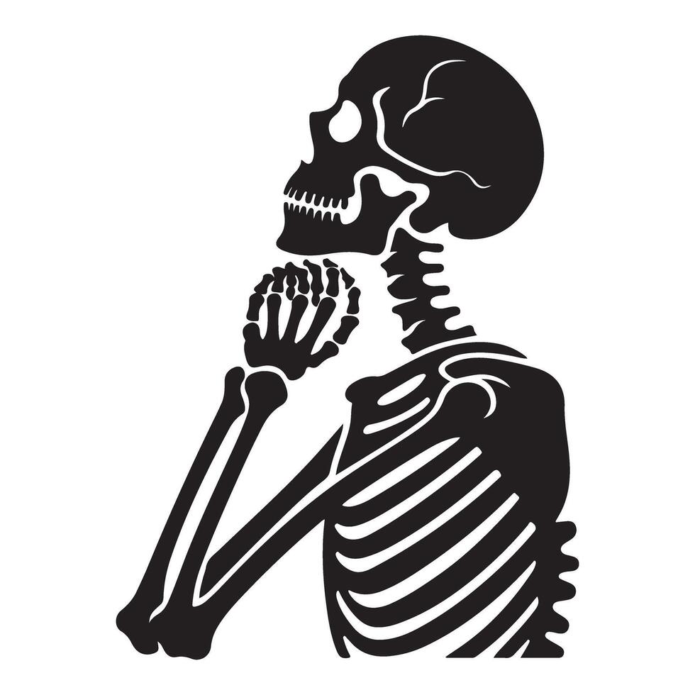 Praying skeleton illustration for halloween or day of the dead vector