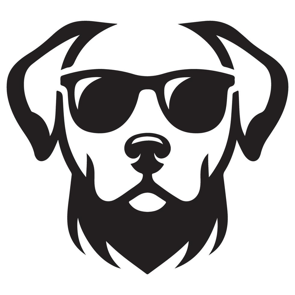 Cool Dog with Sunglasses and Beard Illustration Animal Design vector