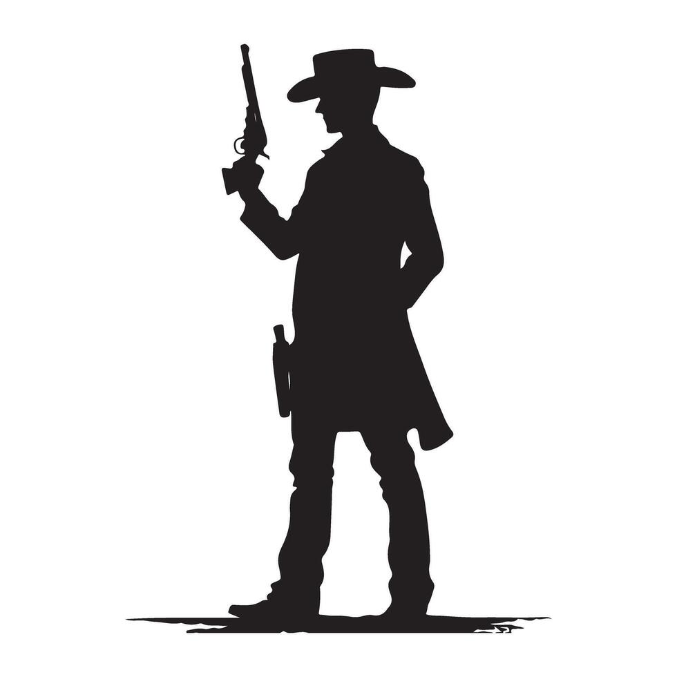 Cowboy Silhouette Illustration A Classic Western Icon Design Resource vector