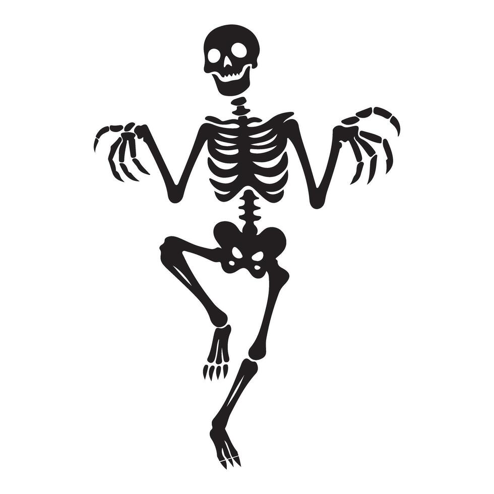 Creepy Skeleton Silhouette Art Illustration for Halloween Season vector