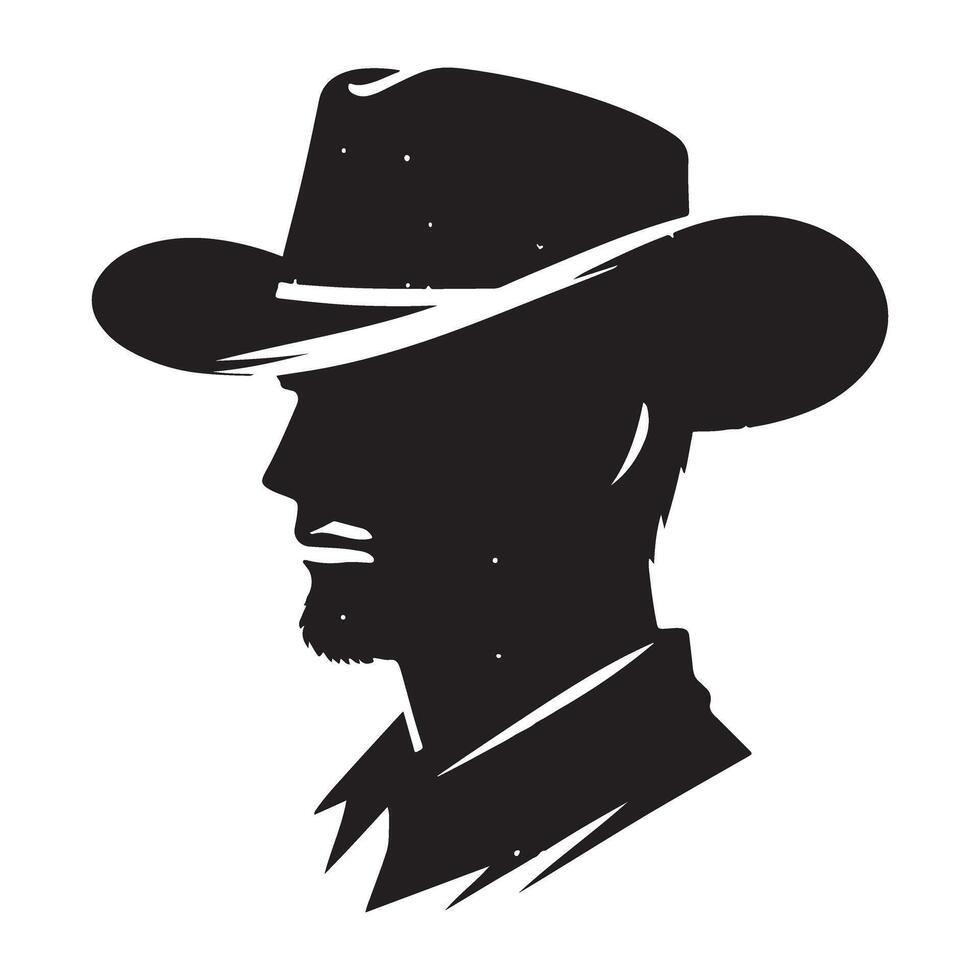 Cowboy Silhouette Illustration for Western Themed Designs vector