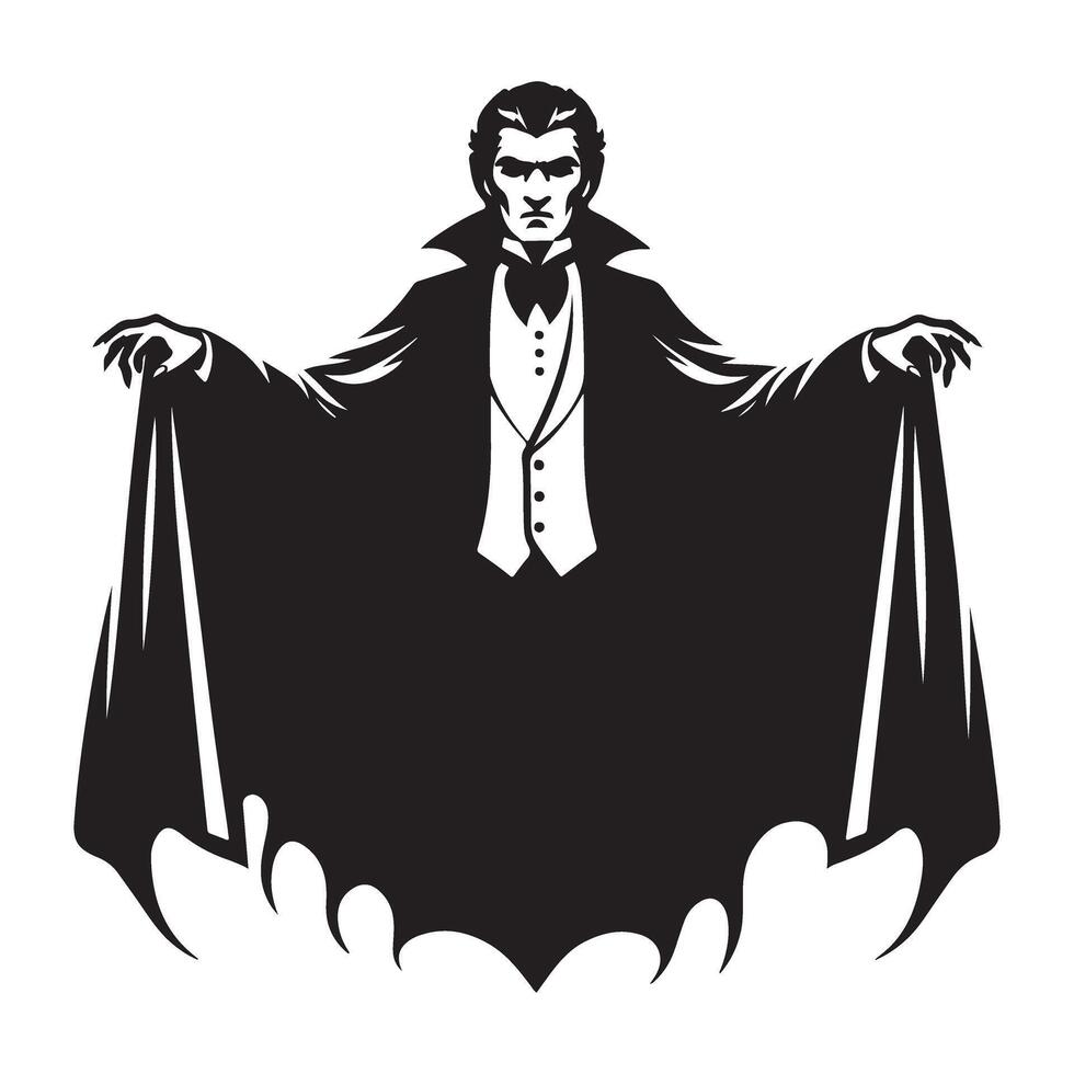 Menacing Vampire Silhouette Illustration Art for Dark Themes vector