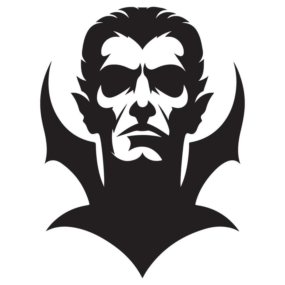 Creepy vampire portrait silhouette illustration scary halloween theme vector