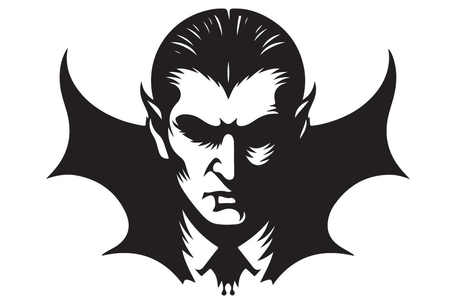 Dracula Vampire Art Dark Silhouette Illustration for Halloween vector