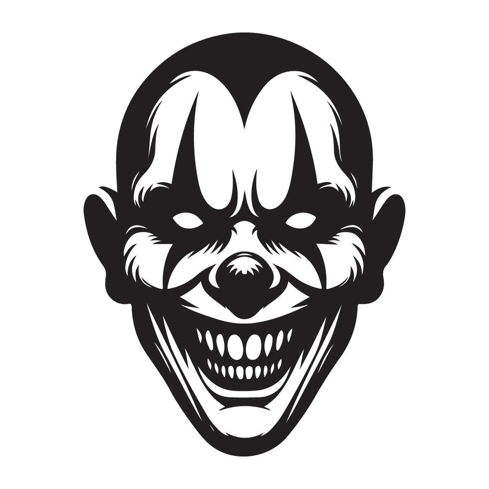 Evil Clown Face Tattoo Design Art Illustration vector
