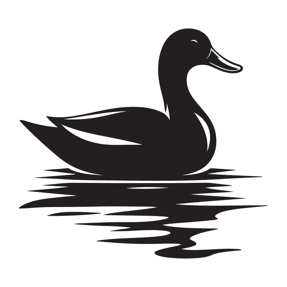 Elegant Black Duck Silhouette Image for Wildlife Enthusiasts vector