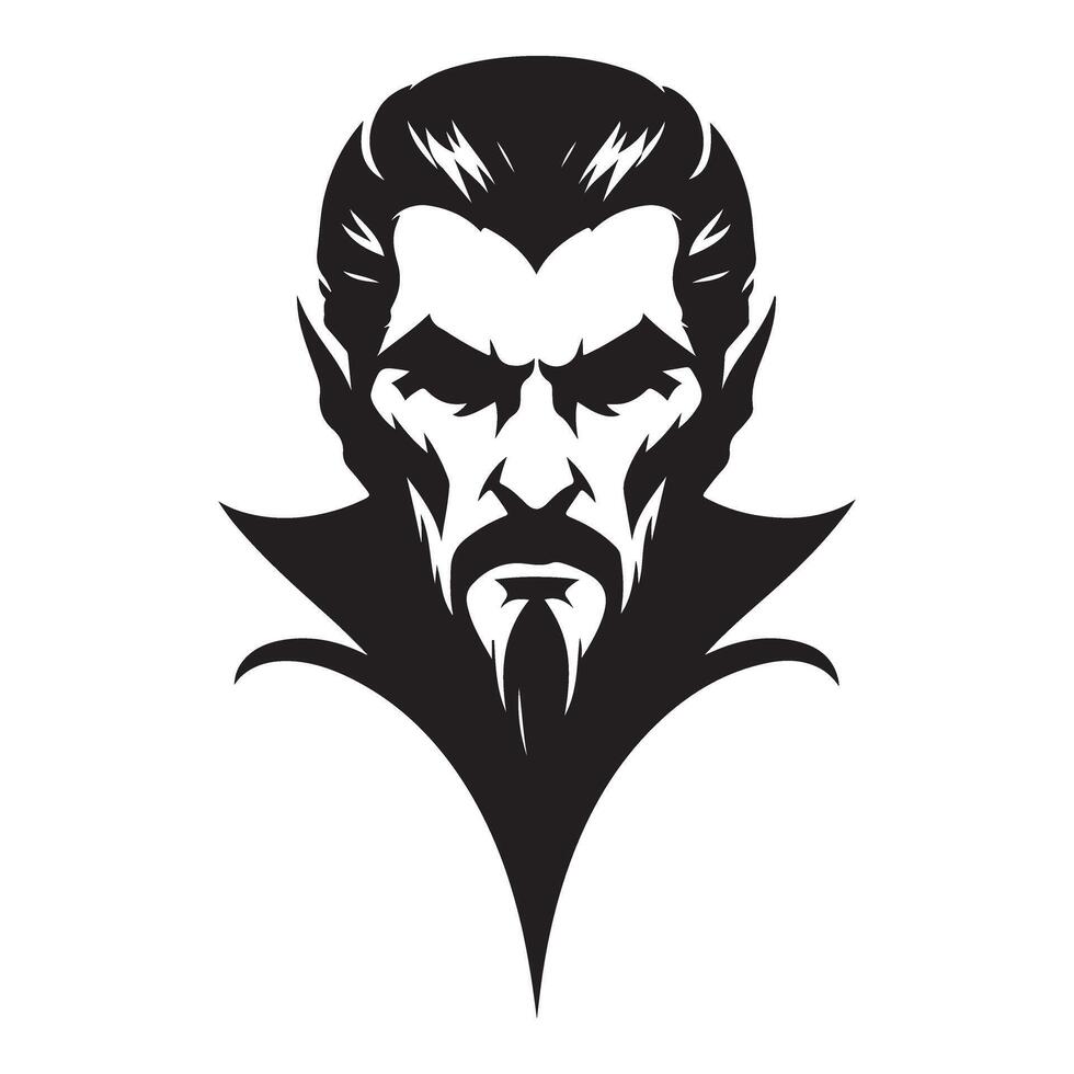 Vampire Count Silhouette Halloween Dracula Horror Graphic Illustration vector