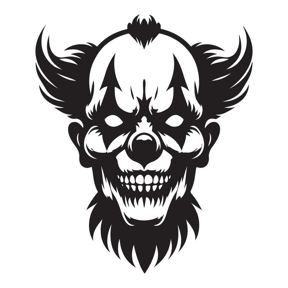 Creepy Scary Clown Face Design for Halloween Designs vector