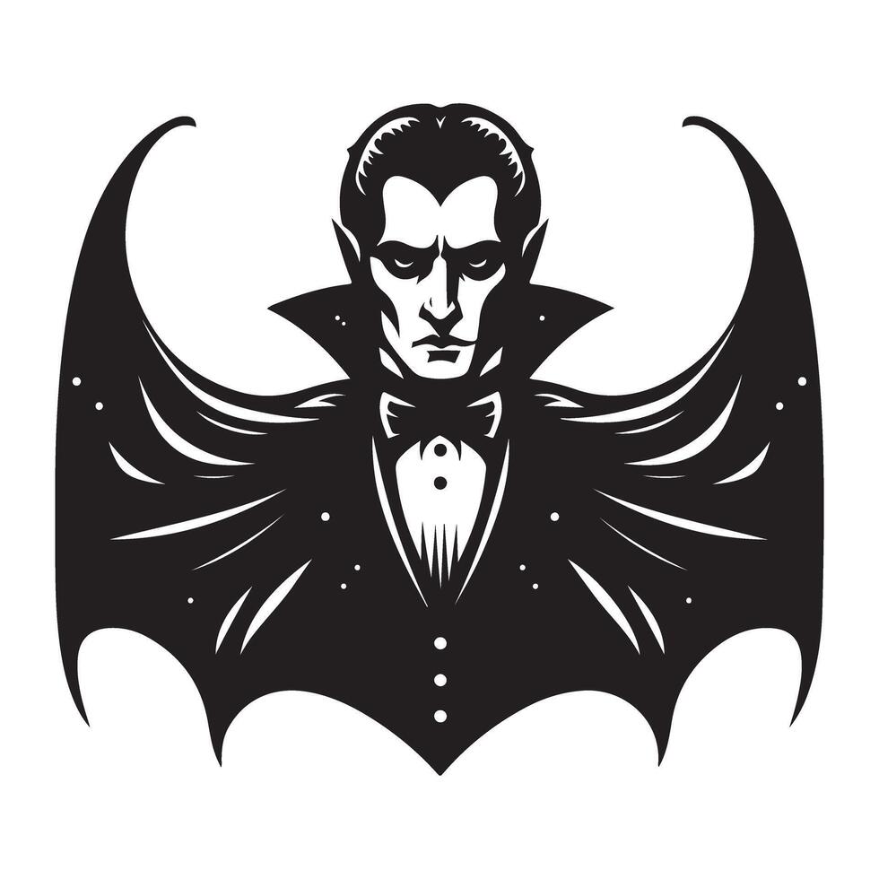 Dracula silhouette illustration vampire design halloween themes vector