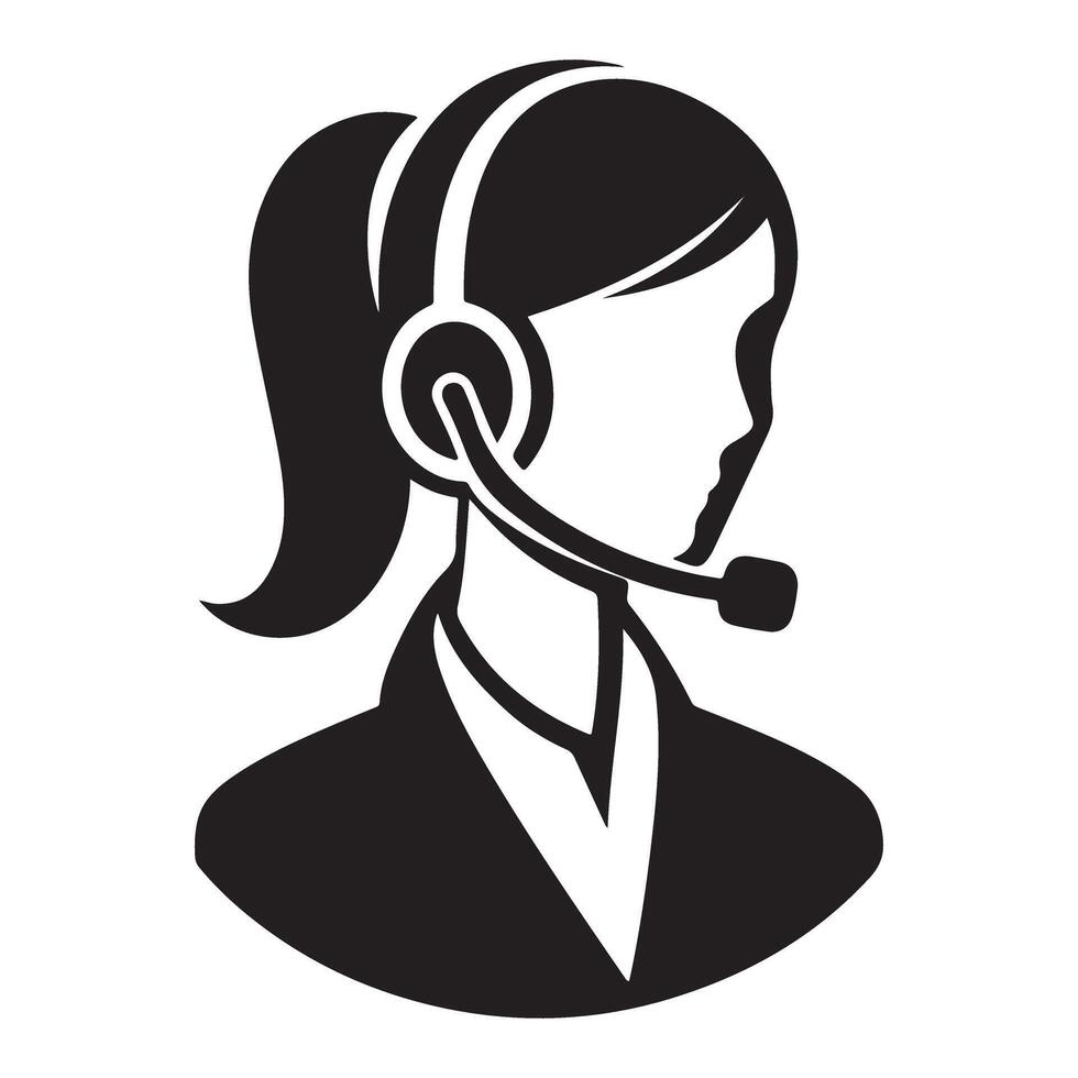Professional Woman Customer Service Representative Graphics for Business vector