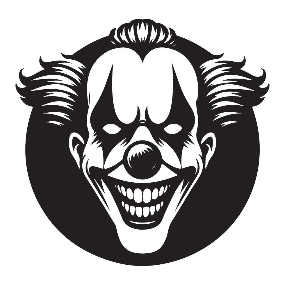 Scary Clown Face Detailed Illustration Artistic Horror Design vector