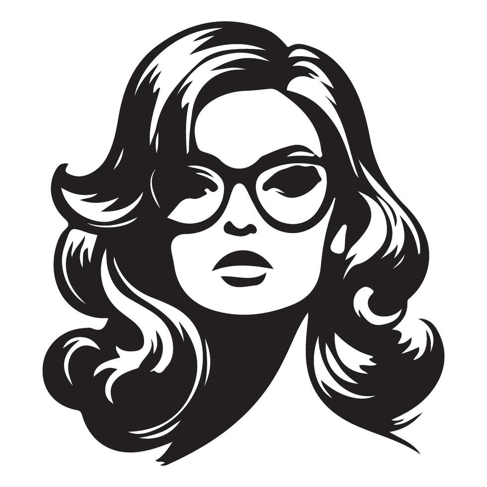 Stylish woman with glasses illustration for beauty and fashion designs vector