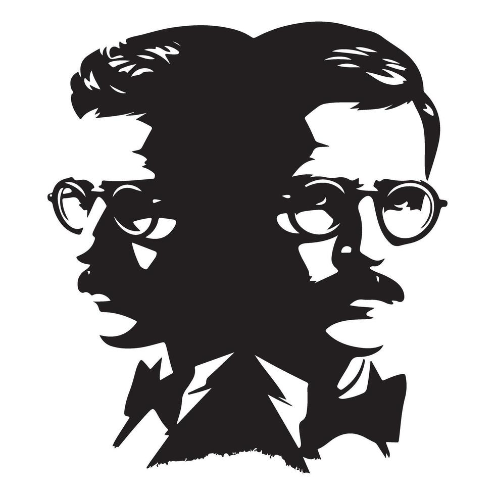 Double Face Silhouette Illustration Artwork Graphic for Creative Design vector